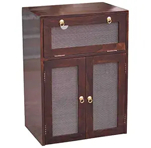 RAJ HANDICRAFT Solid Sheesham Wooden Inverter Battery Cabinet (Walnut)