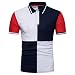 Produktbild UFACE Mitglied Abfertigung Männer Sommer Stil T-Shirt Top Schlank Patchwork Kurzarm T-Shirt Top Bluse (S, Marine)