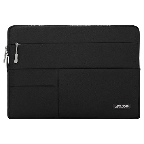 MOSISO Laptop Hülse, Multifunktionssegeltuch Gewebe Kasten Beutel Abdeckung für 12.9 iPad Pro / 13-13.3 Zoll MacBook Air / MacBook Pro / Laptop, Schwarz