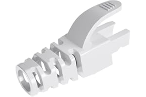 VIVOCH 50 Pcs Cat5 Cat5E Cat6 Strain Relief Boot, RJ45 Plug Connector Cover Modular Network Plug Connector Cap Cable Connector Boots, White