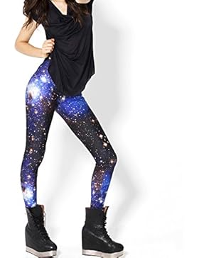 Damen Galaxy Leggings Skinny Elastische Leggins Einheitsgröße Frau Galaxie Space Patterned Weltraum Weltall Sternenhimmel...