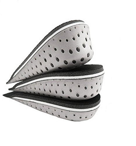 TININNA Unisex Atmungsaktive Unsichtbar Erhöht Einlegesohlen Schuh Pad Erhöhende Schuheinlagen Vergrößerung 2.3CM - 2