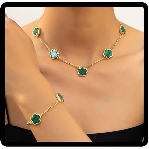 Set Gioielli Quadrifoglio Donna - Bracciale, Collana, Orecchini, Anello In Acciaio Oro Rosa, Ipoallergenico - Foto 6