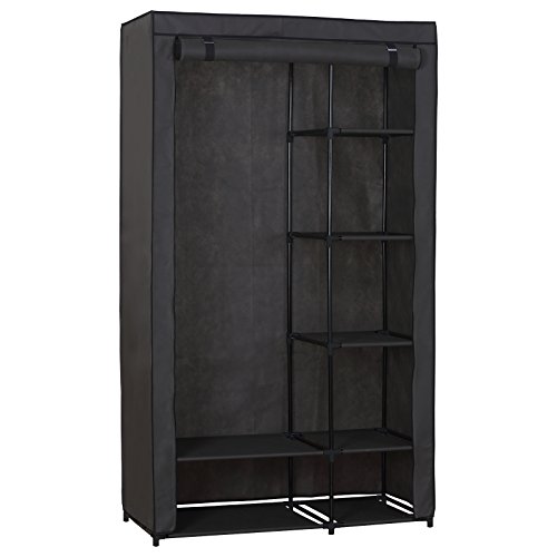 WOLTU SS5026gr Kleiderschrank Stoff, Garderobenschrank Faltschrank