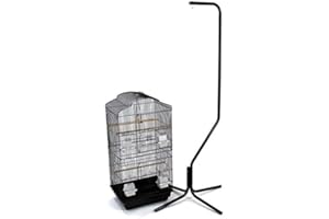 EASIPET Large Metal Bird Cage with Stand Suitable For Multiple Birds (Black)