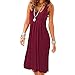 Produktbild Cooljun Damen Casual ärmelloses Retro Druck Strand Minikleid Badeanzug lose Casual Sommerkleid Spaghetti Strap Chiffon Strandkleid Neckholder Strandkleider für Damen