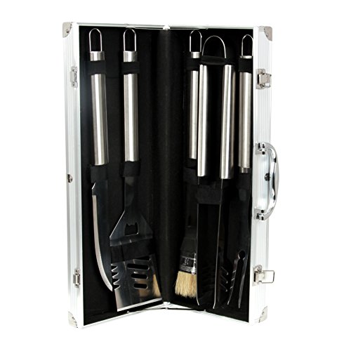 5-teilig Grillbesteck BBQ Besteck Set Grillset Tool Set mit Koffer barbecue - 2