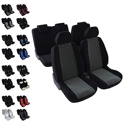 DBS 1013045 Housses Voiture/Auto-5 sièges-Noir + Motif-Universelles-Anti-dérapant-Lavable