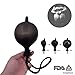 Produktbild KingSnow Deluxe Anal Pump Plug, MAX 4 inch Analplug Analstöpsel Aufblasbarer Mund Ballon mit Pumpe Silicone BDSMS Sex Erotische Spielzeug Extrem für für Sie und Ihn(Schwarz)(Ø 4,5 cm - 9 cm)