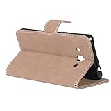 BONROY® Tasche Hülle für Handyhülle für Samsung Galaxy J3 PRO (5,0 Zoll) Retro matte Leder PU Leder Flip Schutzhülle Case Cover Etui Lederhülle mit Silikon Back Cover PU Leder Handytasche im Bookstyle Stand Funktion Kartenfächer Schale Stoßfest Handyhülle für Samsung Galaxy J3 PRO (5,0 Zoll) - 