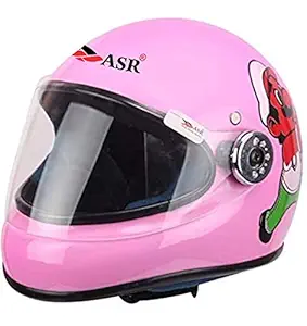 ASR Junior Full Face Helmet for Kids from 3 to 6 Years (Pink Size Small)