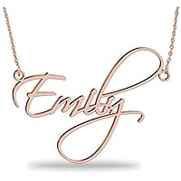 Namenskette aus 750er Roségold überzogenem Silber, Personalisiert mit Ihrem eigenen Namen!