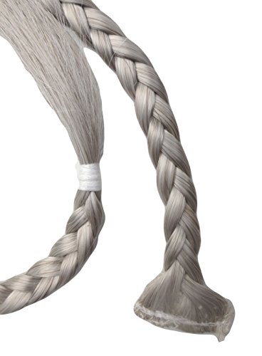 MULTI-USE EXTRA LONG PLAITED (22" 56cM) THIN CLIP-IN HAIR BRAID! (Silver Grey Mix)