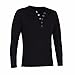 Produktbild Elecenty Herren Sweat Pullover Hemd ,Neue Langarmshirts Solide V-Ausschnitt Herbst Winter Bluse Poloshirt Männer Hoodie Sweatshirt Hemden Hemdbluse (XXL, Schwarz)