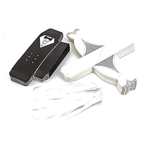 100 Hochzeit Brautkleid Anzug BRAUT & Bräutigam KARTONAGE Gastgeschenk Box Schachtel Bonboniere Geschenkbox Geburtstag Bonbon Box (Zweireiher BRAUT & Bräutigam) - 2