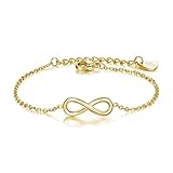 URBANHELDEN - Armband Endless - Hochwertiger Armschmuck - Edelstahl Armkette mit Unendlichkeitszeichen - Damenarmband Schmuck - Infinity - Gold