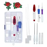 punch needle tool and threader Pinmaoo, Multifaceted satisfaction---Embroidery stamping sets are available with special needles and rose embroidery. Equipped with adjustable punch pins, different sized needles, threaders and extra punch pins, scissors to meet various needs