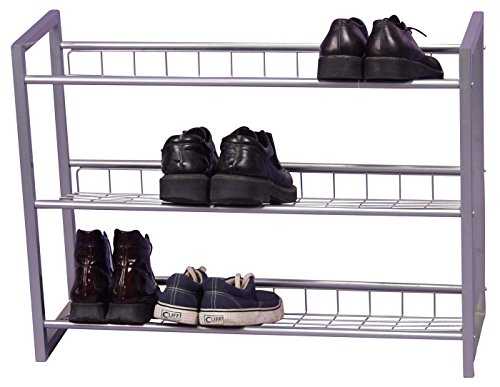 Schuhregal H81, Schuhablage Schuhständer, 3 Ablagefächer, 60x80x25cm