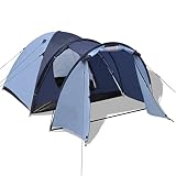 Festnight Tienda de Campa?a Impermeable para 4 Personas Azul 330 x 210 x 130 cm