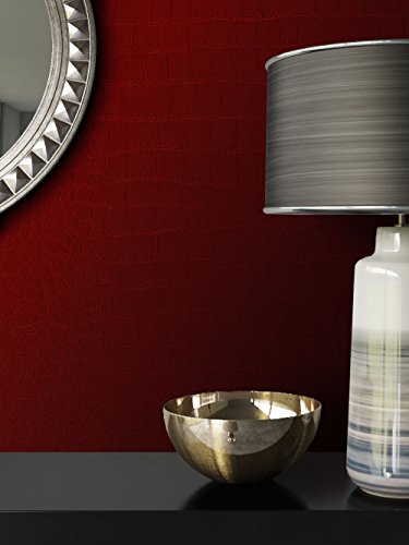 Tapete Rot Vliestapete in Leder Optik , schöne, moderne, edle Design Tapete , für Wohnzimmer, Schlafzimmer oder Küche inklusive Newroom Tapezier Ratgeber mit Tipps für perfekte Wände - 6