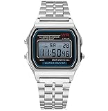 Tomatoa Männer Uhren Digitaluhr Wasserdichte Herren Sportuhren Herren-Armbanduhr Damen Retro Armbanduhr Unisex-Armbanduhr (Silber)