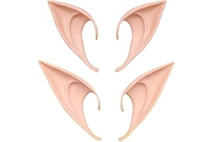 DING YONGLIANG Orejas de Elfo, Orejas de Hadas Divertidas,2 Pares Orejas de Elfo Cosplay Disfraz de Duendecillo Oreja Látex Accesorios para Fiestas de Halloween Carnaval