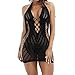 Produktbild Sexy Minikleid CLOOM Mode Hollow out Bluse Bekleidung Babydoll Nightwear Damen Bodycon Dress Nightwear Sleepwear Nachtwäsche Siamesische Unterwäsche Rückenfrei Lingeries (Schwarz, one size)