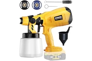 GGIKING Paint Sprayer for Dewalt 18V 20V Battery Cordless Fence Paint Sprayer witn 3 Spray Patterns & 1000ml Tank for Fencing and Decking, Spray Gun Handheld Paint Sprayers for Home DIY Painting(No battery)