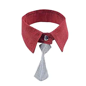 Emily Pets Dog Bow Ties & Neckties Assorted Adjustable Ties Birthday Photography Festival Party Neckties Pet Costume Necktie Collar Grooming Accessories for Puppy Dogs Cats (S,Red-White)