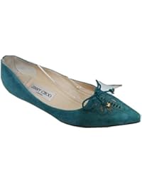 Jimmy Choo Jade - Bailarinas para mujer verde Jade Green with Golden Coloured "balls" 35.5 (3.5 UK)