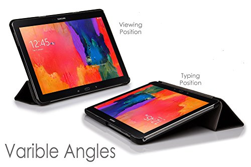 ForeFront Cases® Neue Leder Hülle / Tasche / Case / Cover für Samsung Galaxy Tab PRO 12.2 T900 – Rundum-Geräteschutz und intelligente Auto-Sleep-Wake-Funktion mit 3-JAHRES-GARANTIE VON FOREFRONT CASES – inkl. Eingabestift und Displayschutz - 2