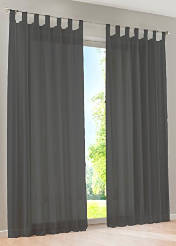 SchoenerWohnen24 Schlaufen-Vorhang Dream 140x255cm (Schwarz)