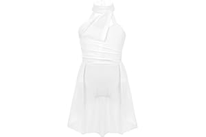 Manyakai Kids Girls Lyrical Contemporary Modern Dance Costume Hater Ballet Leotard Dress Outfit