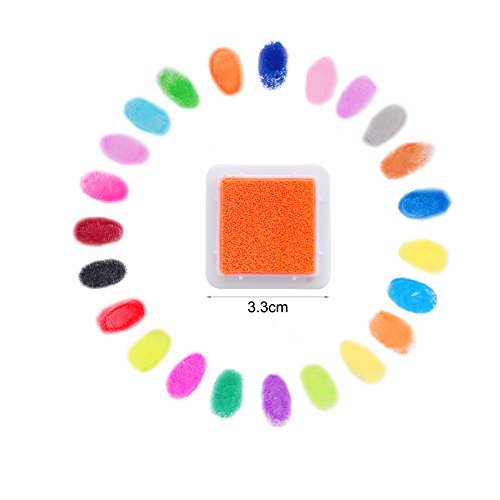 24 Farben Stempelkissen Set, ApoGo Stempel Tinte, Tinte Pads Stempel, Stamp Pad Fingerdruck fuer Papier Handwerk Stoff, Fingerabdruck ,Scrapbook, Malerei ,Mehrfarbige - 3