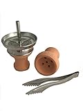 Mysale24 | Shisha | Wasserpfeifen | KAMINKOPF SET | Aufsatz | Kohleaufsatz | mit Tonkopf und Kohlezange