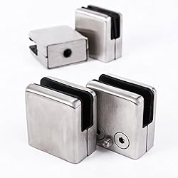 4 rectangular acero inoxidable Pinza de soporte para cristal plano conector Soporte de sujeción 8,5 – 10 mm