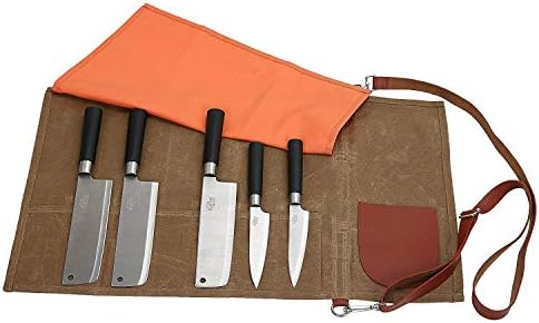 Large Canvas Knife Roll, Heavy Duty Chef's Knife Roll Bag, Knife Tool Roll, Kitchen Utensils Storage Bag IDDD13