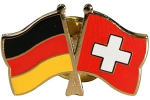 Flaggenfritze Freundschaftspin Deutschland P-S, 22 mm, Flaggen Pin vergoldet aus Hartemaille, Länder Anstecker zum Sammeln und Tragen