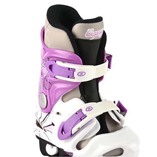 Osprey Girls Quad Skates - Black/White/Purple, Size 13-3