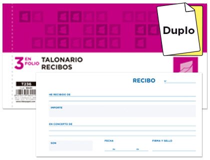 Liderpapel - Talonario recibos 3 f original y copia t236 sin matriz 10 unidades Liderpapel - Talonario recibos 3 f original y copia t236 sin matriz 10 unidades