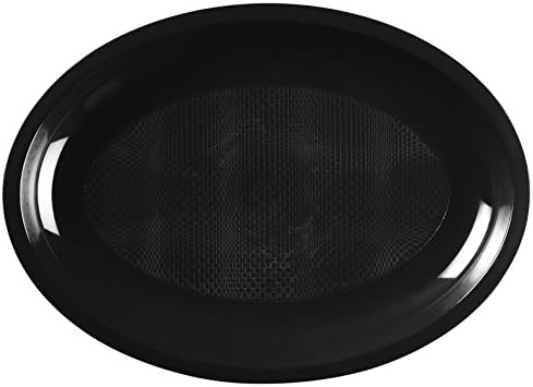 Round Collection Oval Plate, Black, Large, Pack of 25