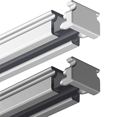 GARDUNA 120cm eckige Gardinenschiene | silber | Aluminium | vorgebohrt | Schleuderschiene