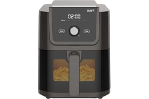 KAFF KFR5 Digital Air Fryer Oven with 360° High Speed Air Circulation Technology -1500W Bake, Grill & Roast Digital LED Display & Touch Control Panel (5L, Light Black)