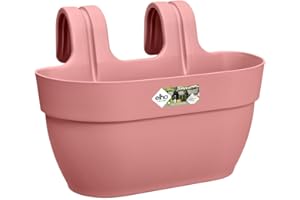Elho Vibia Campana Easy Hanger M 36 - Planteur pour Balcon & Extérieur - Ø 36.0 x H 26.5 cm - Rose/Rose Poussière