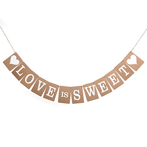 Hochzeit Bunting Banner Gerade verheiratetes Zeichen Flagge Love is Sweet für Hochzeit Party Dekoration von iShine (Love is Sweet) - 3