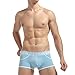 Produktbild Retroshorts Unterhosen Patchwork Baumwolle Männer Bequeme Unterwäsche Boxer Briefs Beutel Badehose Sport Unterhose Shorts Knickers Schwarz Blau Grau Rot (XXXL, Blau)