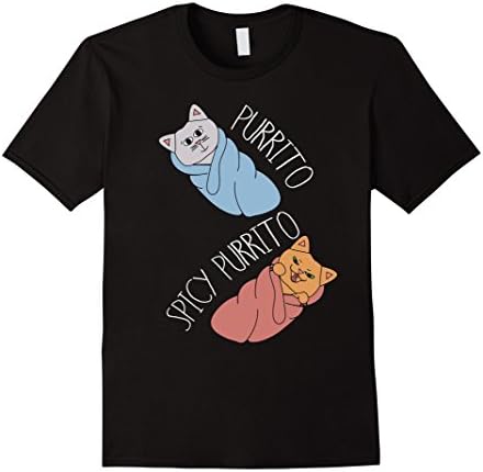 PURRITO BURRITO CAT Shirt, Funny Food Cats Lover T Shirt Male Small Black