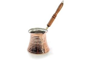 ‎COPPER GARDEN CopperGarden Mokkakanne aus Kupfer I Ibrik aus lebensmittelecht verzinntem Kupfer mit Holzgriff I Große Kupferkanne zum Milchaufwärmen (für Kaffee) oder zum echten Mokka kochen