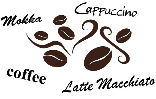 Preisvergleich Produktbild Schranktattoo, Aufkleber Kaffeebohnen Kaffee (270mmx290mm)