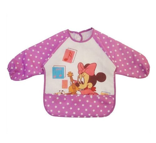 Generic Baby Infant feeding Bib Smock Waterproof with Sleeves Color Purple